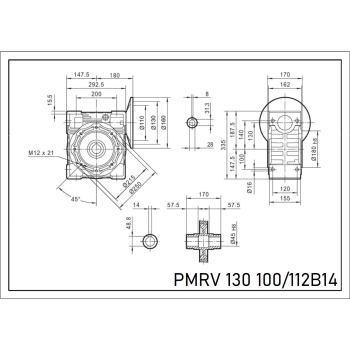 Reduktor PM 130 1/30 100 B14